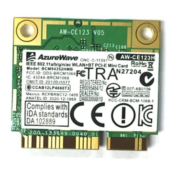 AzureWave Broadcom BCM94352HMB Half Mini PCIe WiFi BT 4 Card