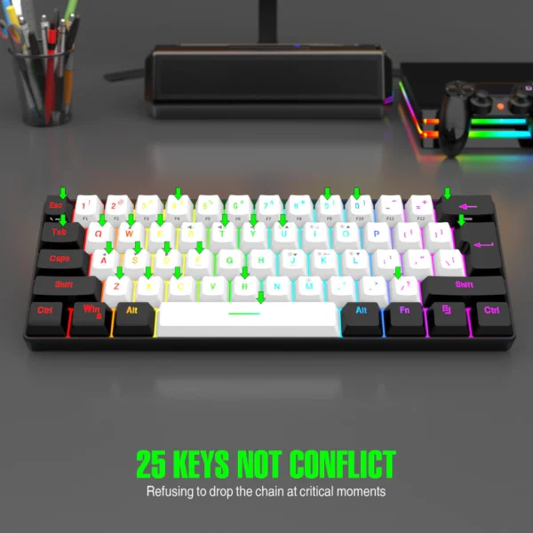 Number Keyboard Gaming 61 Keys RGB